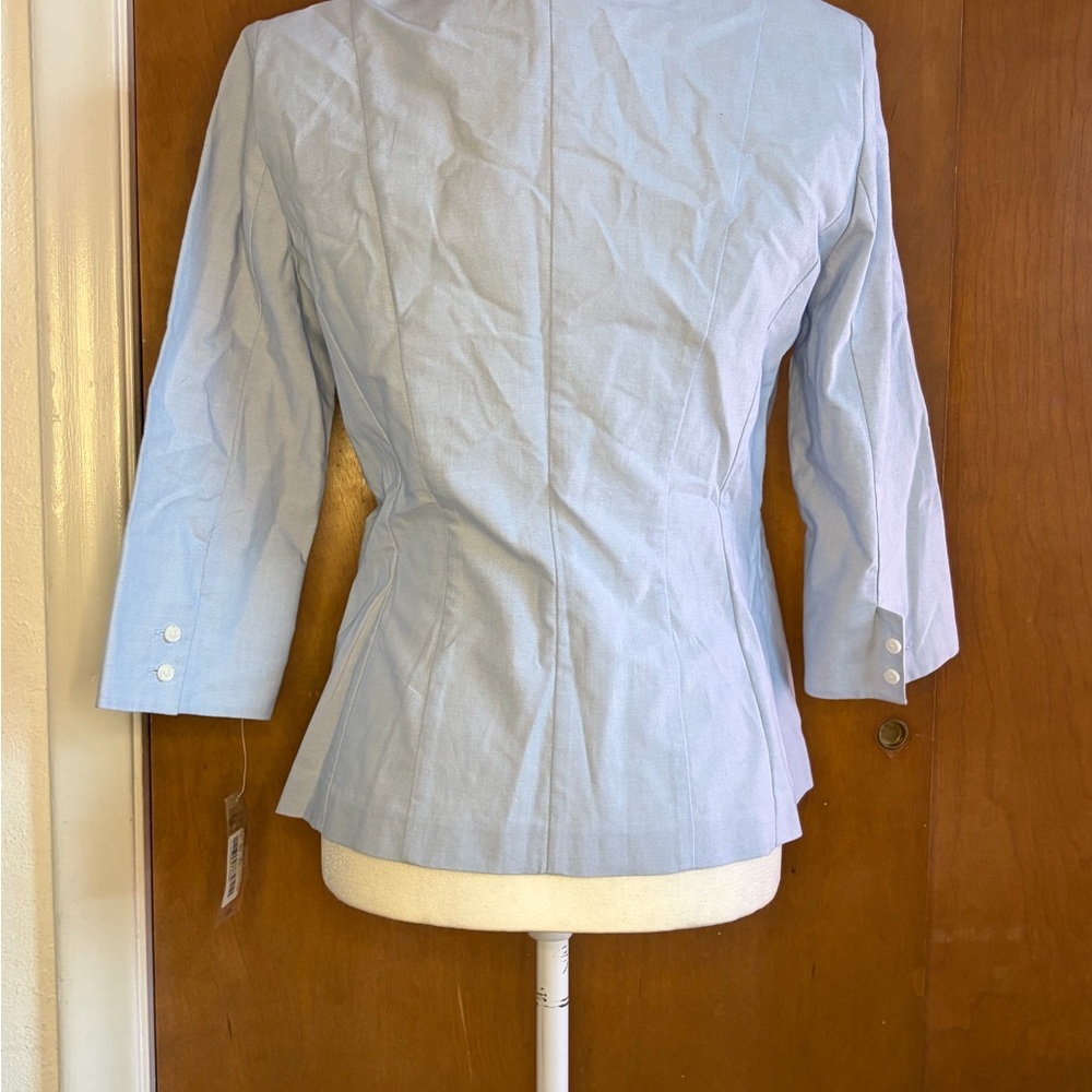 Cremieux Light Blue Tailored Blazer Jacket Size 38 NWT Structured Preppy - Picture 2 of 3